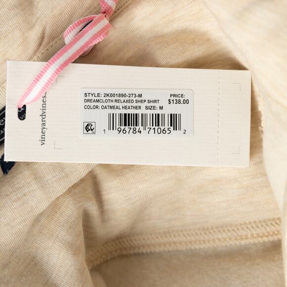 Vineyard Vines Women Dreamcloth Relaxed Shep Shirt Oatmeal Heather Size M - Picture 5 of 7